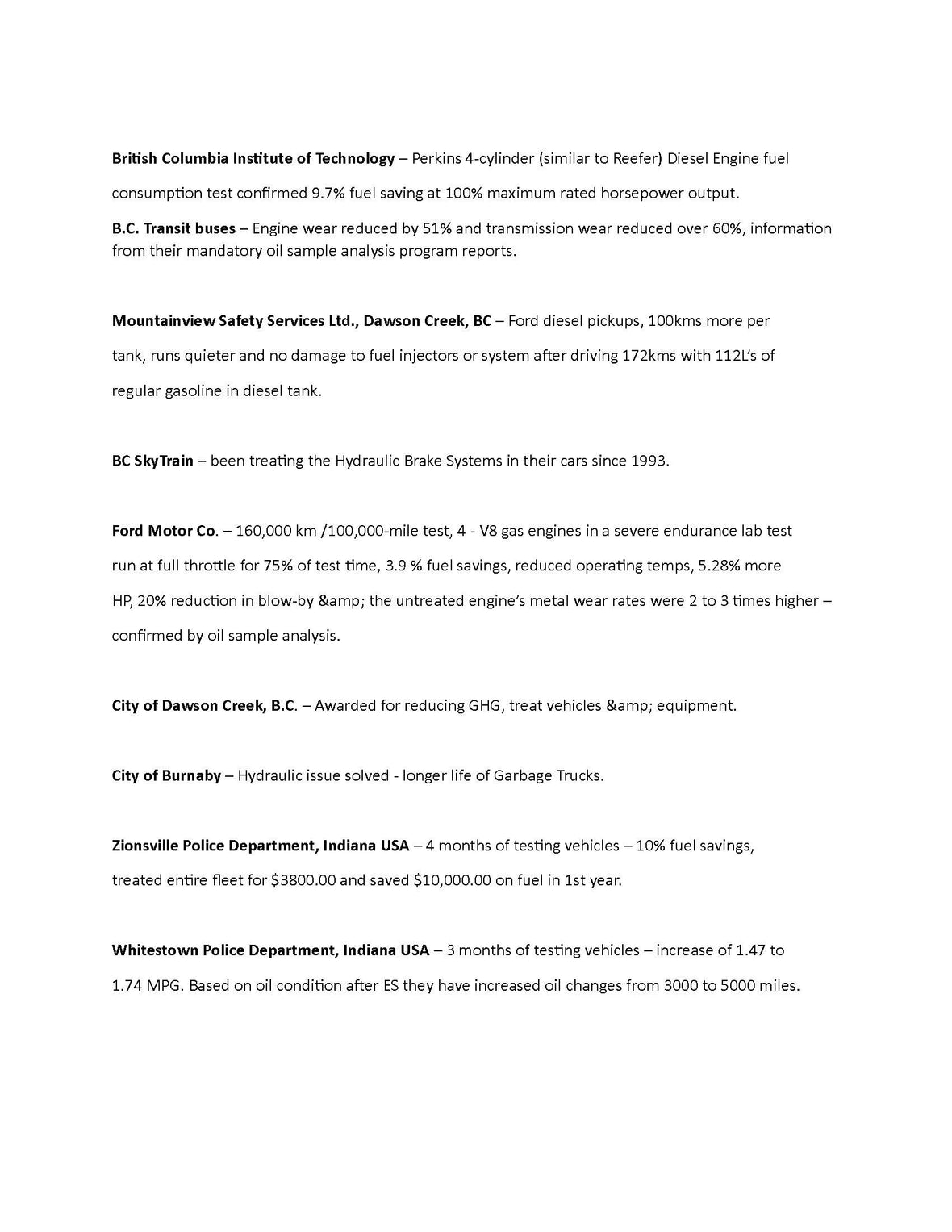 <p>Full original letters are listed below. There are hundreds more if you need something specific. Please do not hesitate to contact us at info@envirosaveglobal.com</p><p></p>